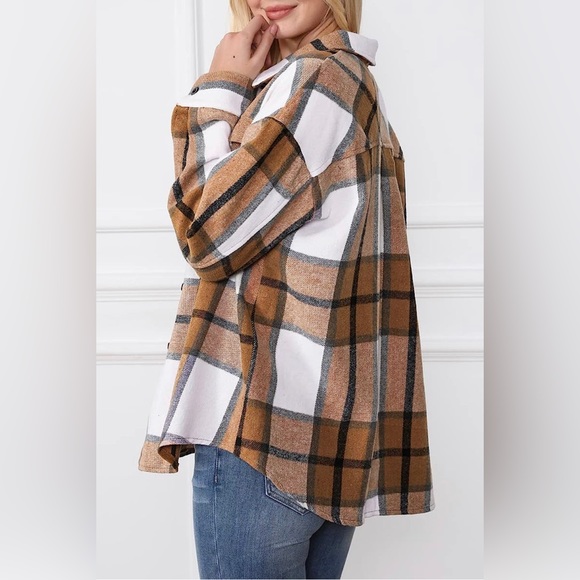 AUTOMET Womens Casual Plaid Shacket Button Down Long Sleeve Shirt - Picture 1 of 6